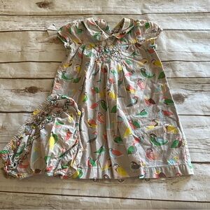 Mini boden bird dress w bloomers 18/24